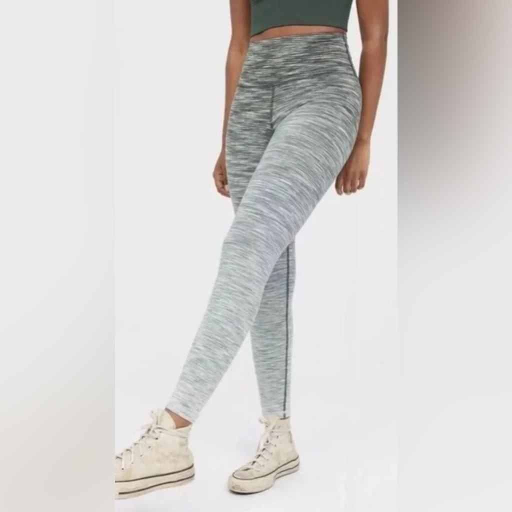 Aerie Women Striped Gray Leggings